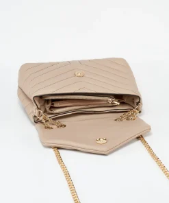 Bolso Acolchado Cierre Boton Efecto