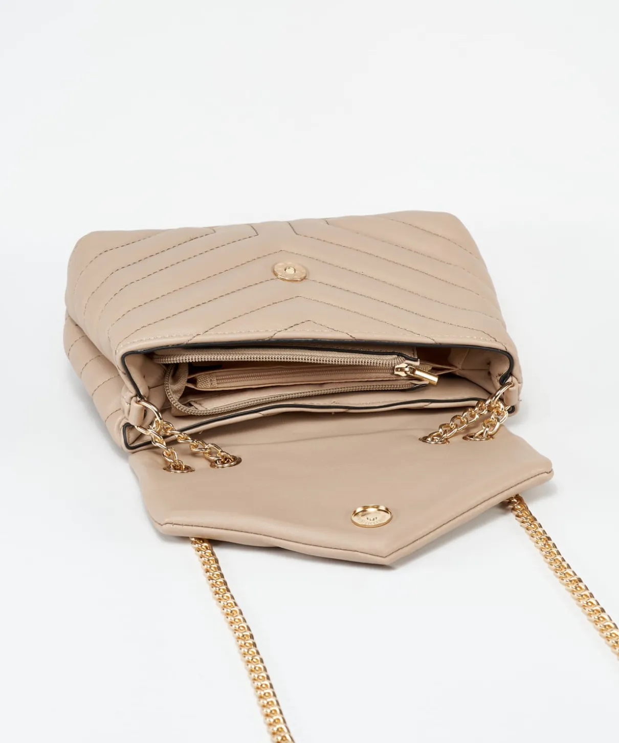 Bolso Acolchado Cierre Boton Efecto