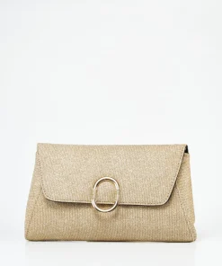 Bolso Solapa Pieza Metalica Efecto