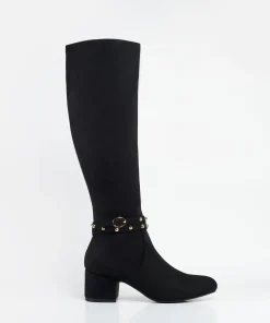 Bota Alta Detalle Tachas Efecto