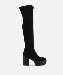 Bota Mosquetera Tacón Ancho Efecto