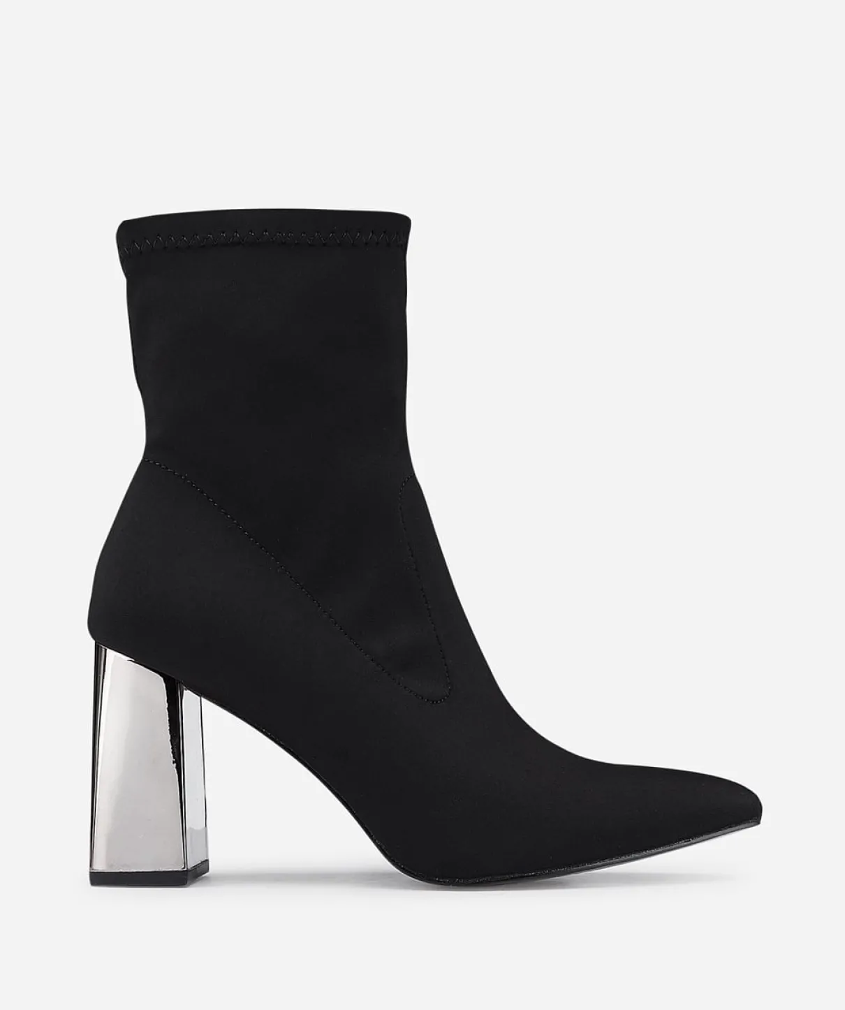 Botin Calcetin Tacón Metalico Efecto