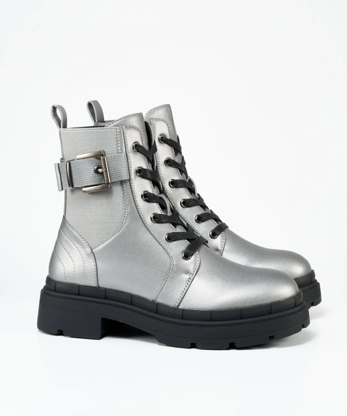 Botin Cordon Y Hebilla Efecto