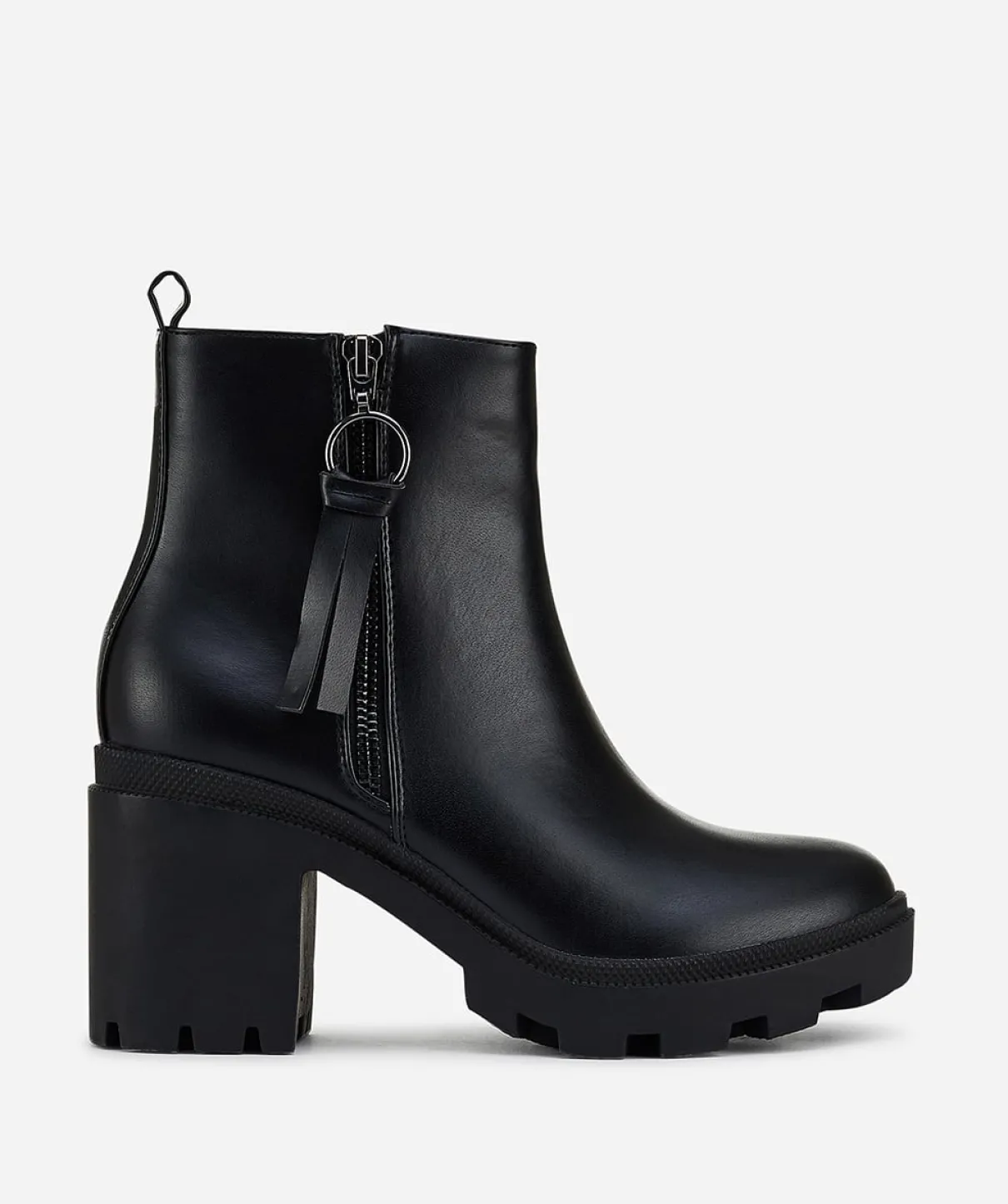 Botin Cremallera Flecos Efecto