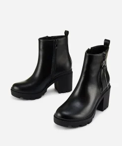 Botin Cremallera Flecos Efecto
