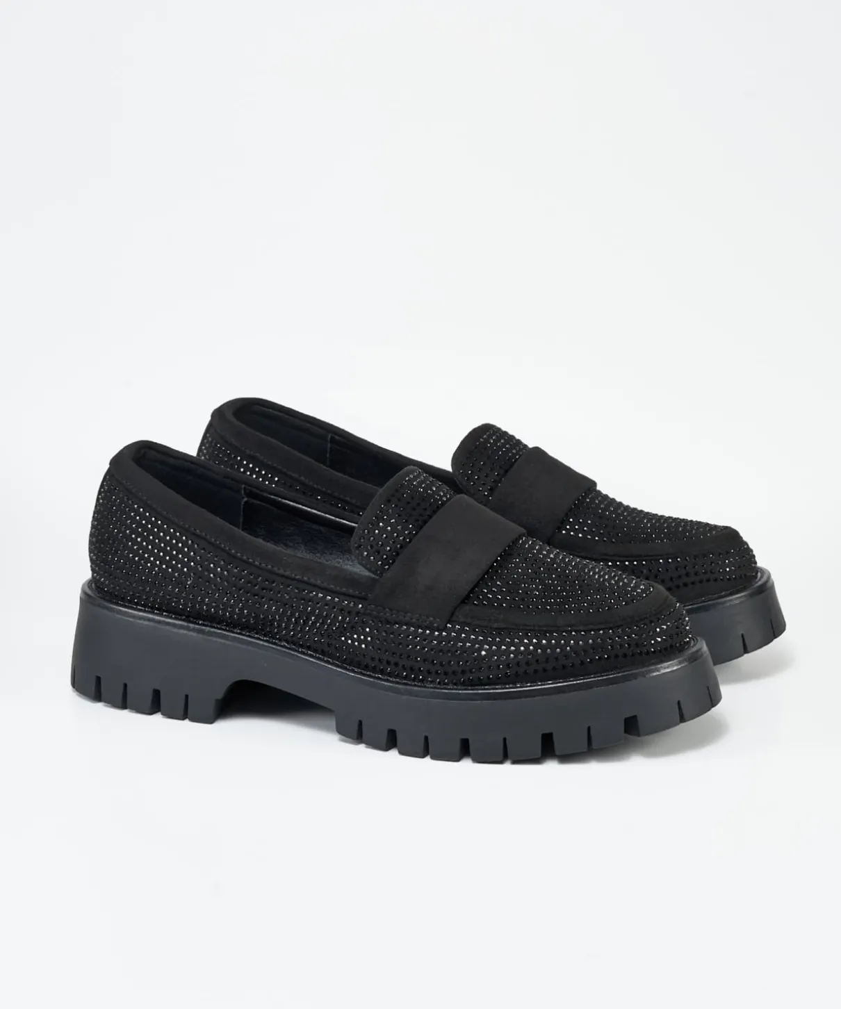 Mocasin Detalle Strass Efecto