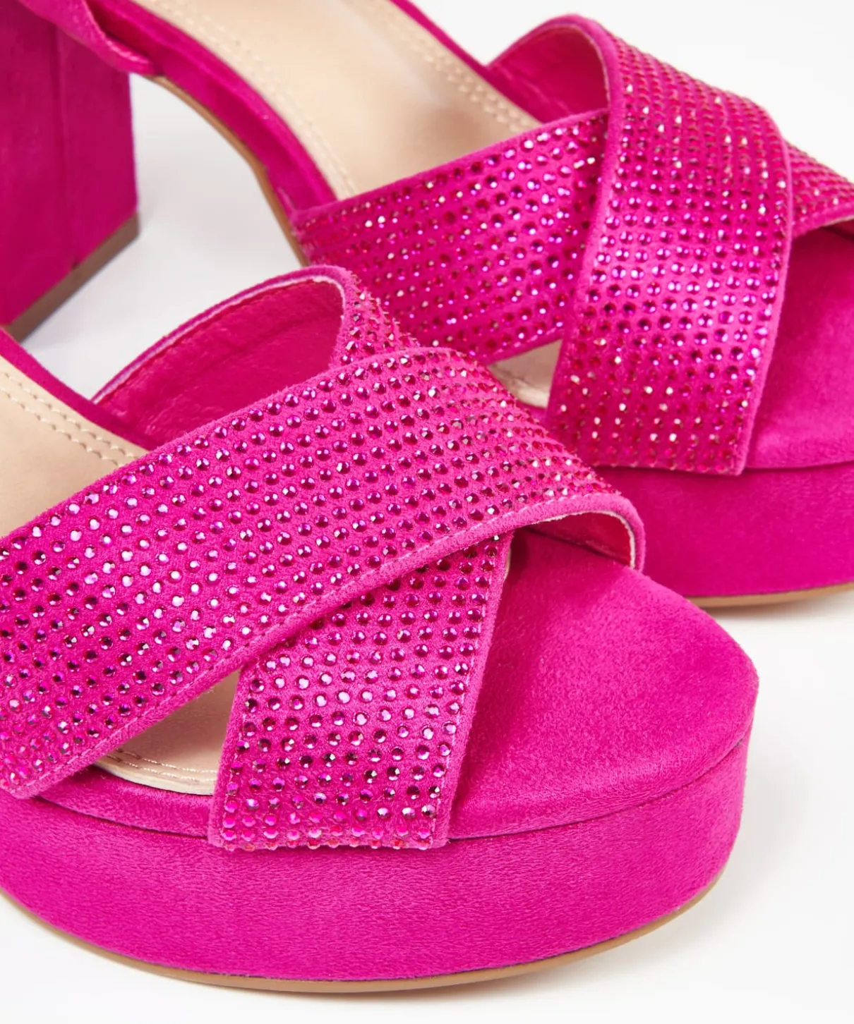 Sandalia Plataforma Strass Efecto