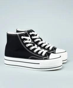Zapatilla Abotinada Cordones Efecto