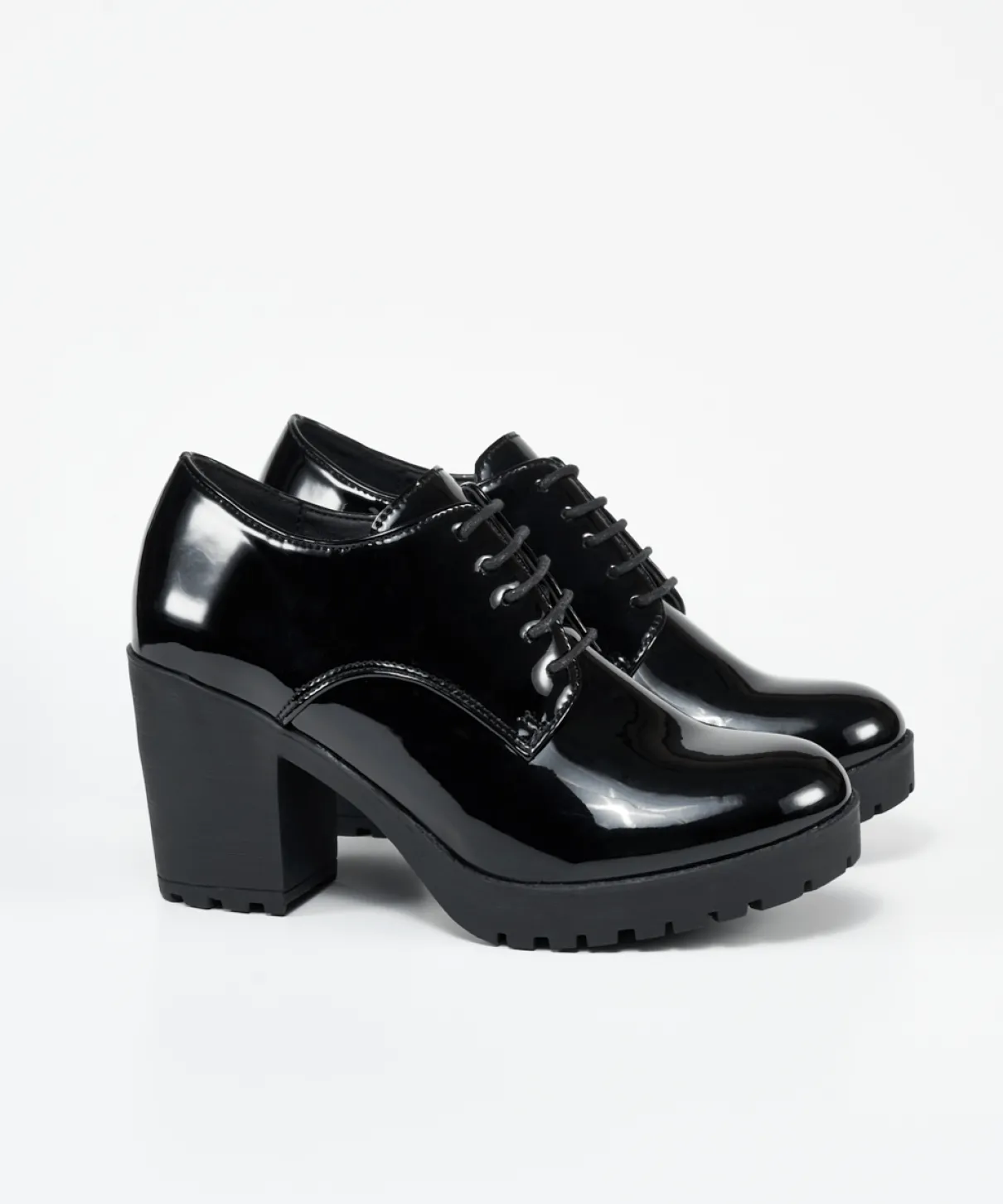 Zapato Tacón Cordones Efecto